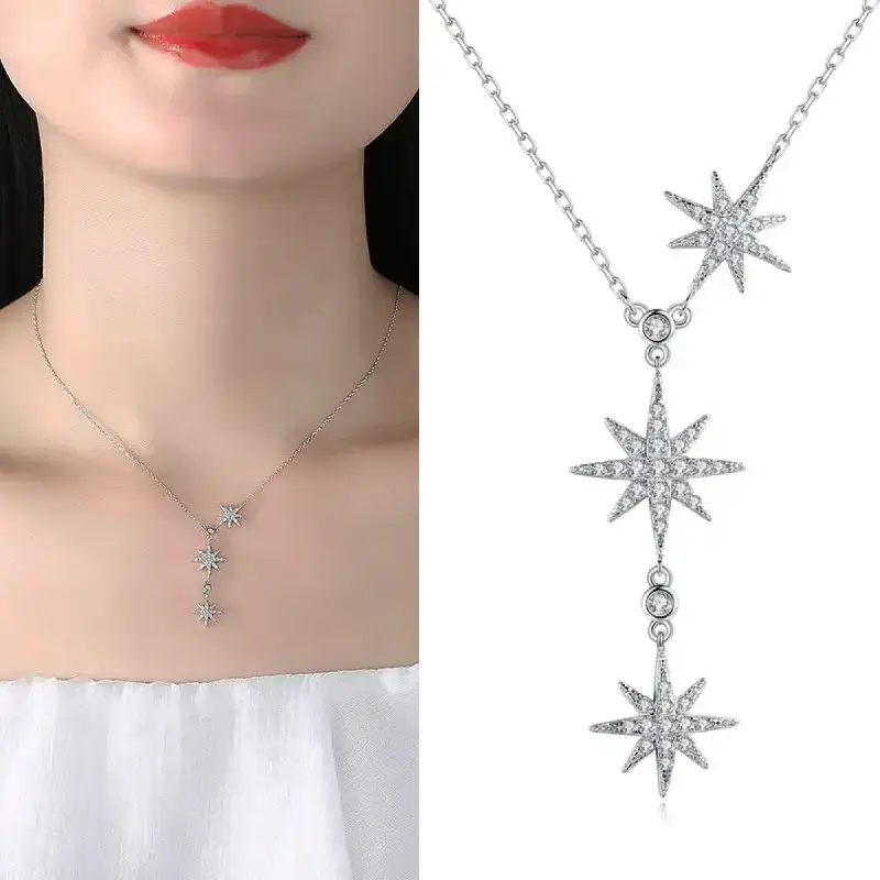 titanium steel star necklace model