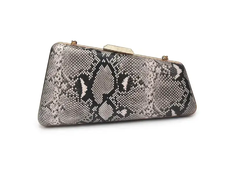 faux leather python print purse