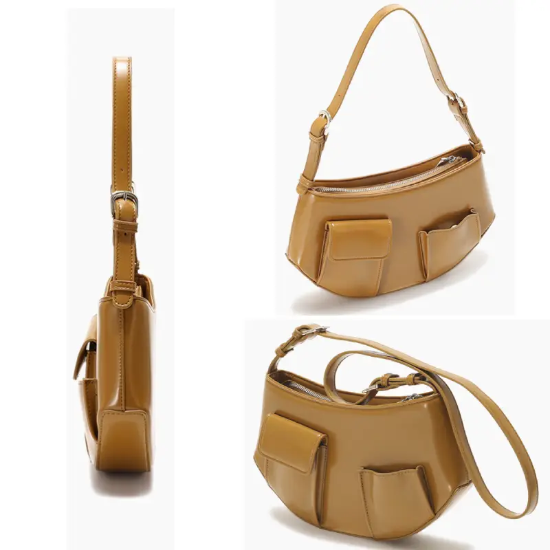 caramel pocketed bag views