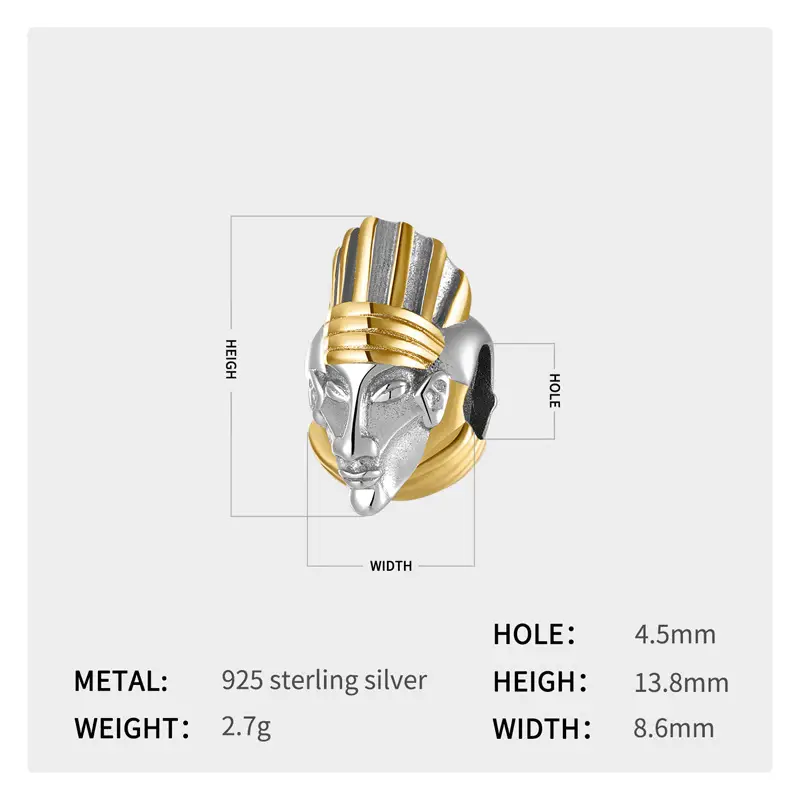 925 silver mask charm size