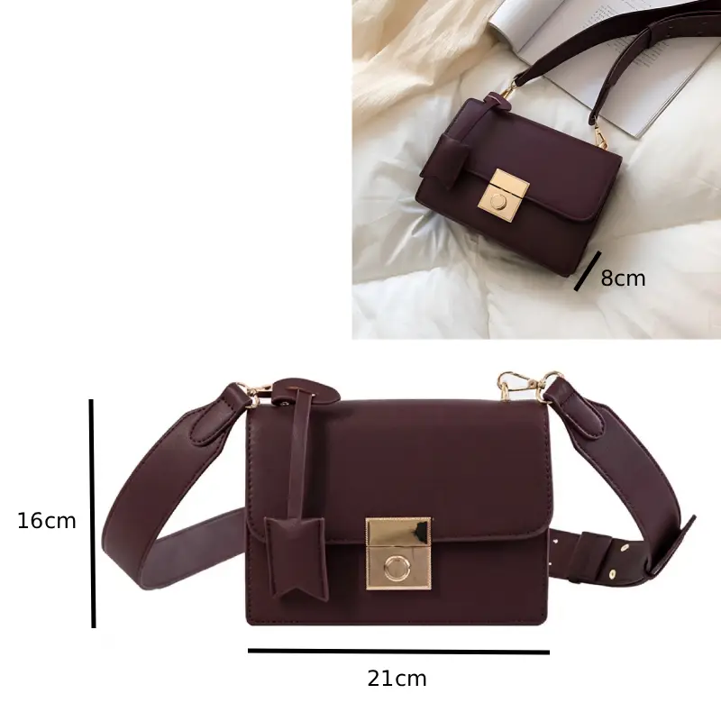 burgundy shoulder bag size