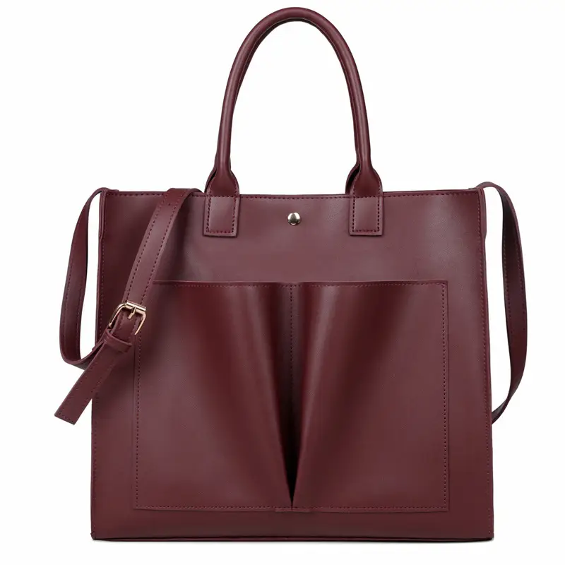 burgundy tote bag