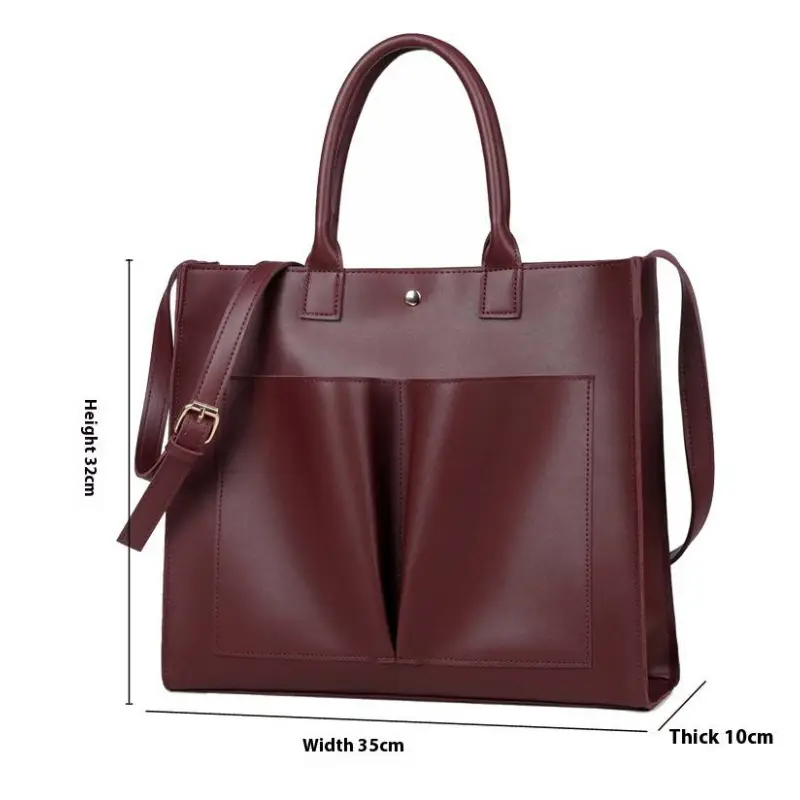 burgundy tote size