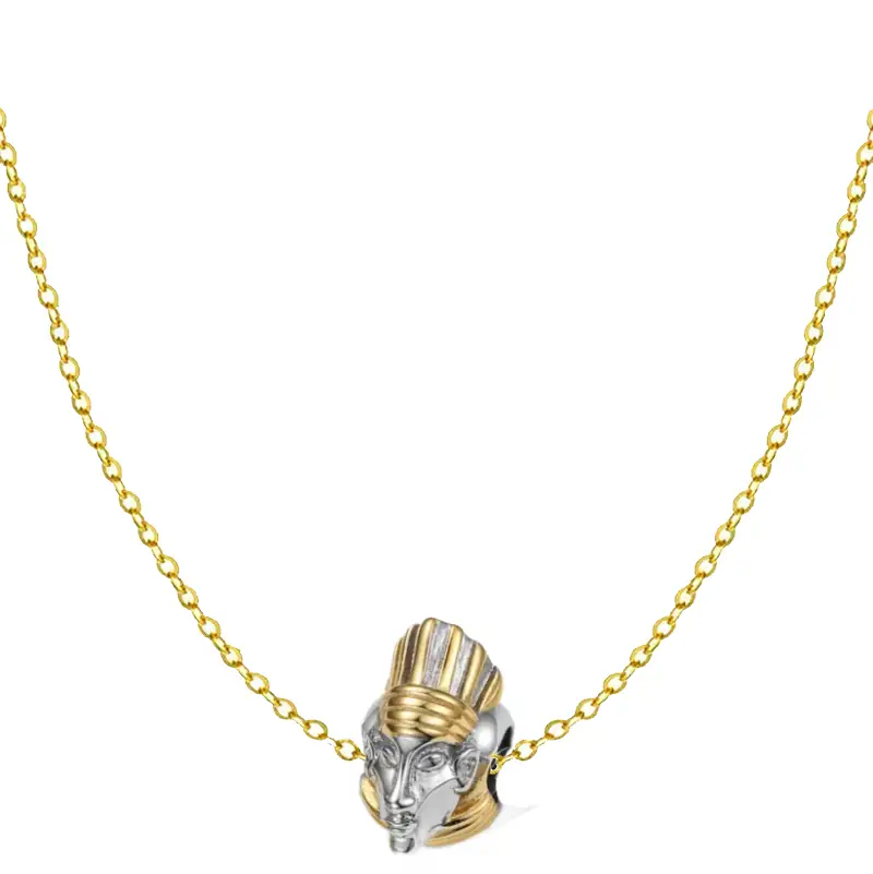 gold chain necklace 18k with mask charm