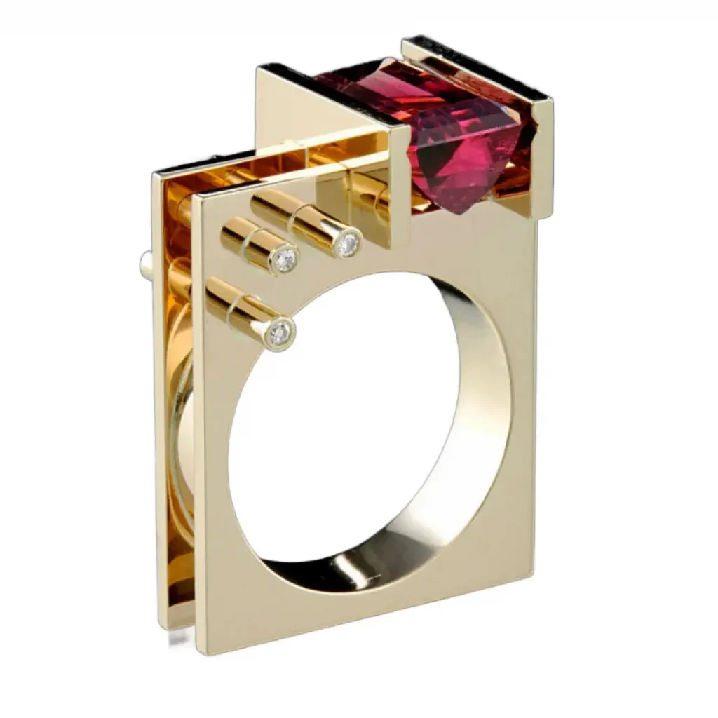 sculptural gold ring